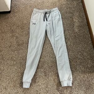 Under Armour Light Gray Athletic Joggers with Black Drawstring